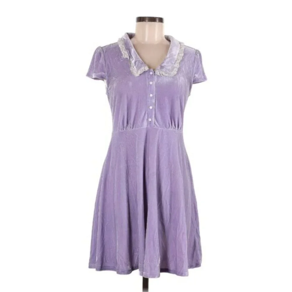 KILLSTAR Every Mourning pastel goth mini dress [PASTEL LILAC] - Picture 4 of 8